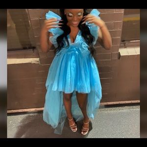 Blue Fashion Nova dress.